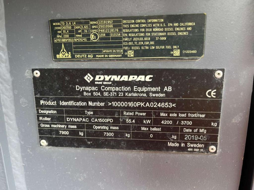 Dynapac CA1500PD (7.3t) - EPA / CE Certified Photo 27