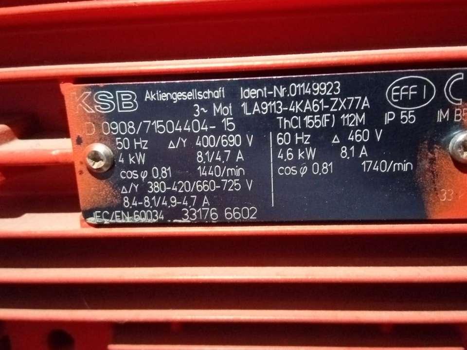 KSB ETALINE PDBX GN11-80-210/404 Photo 5