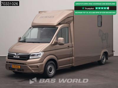 Man TGE 3.180 Automaat Paardenwagen Hengstenuitvoering Trekhaak LED Airco Cruise Camera Euro6 Horsetruc sold by BAS World B.V.