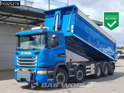 Scania G450 10X4 NL-Truck 28m3 HYVA Tipper Lift+steering axle Retarder Euro 6 sold by BAS World B.V.