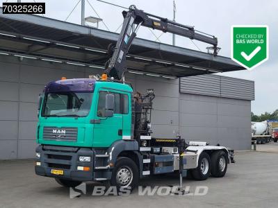 Man TGA 26.360 TGA 6X2 HIAB 166B-2 CL Crane + 20t Hook Steering Axle Euro 3 sold by BAS World B.V.
