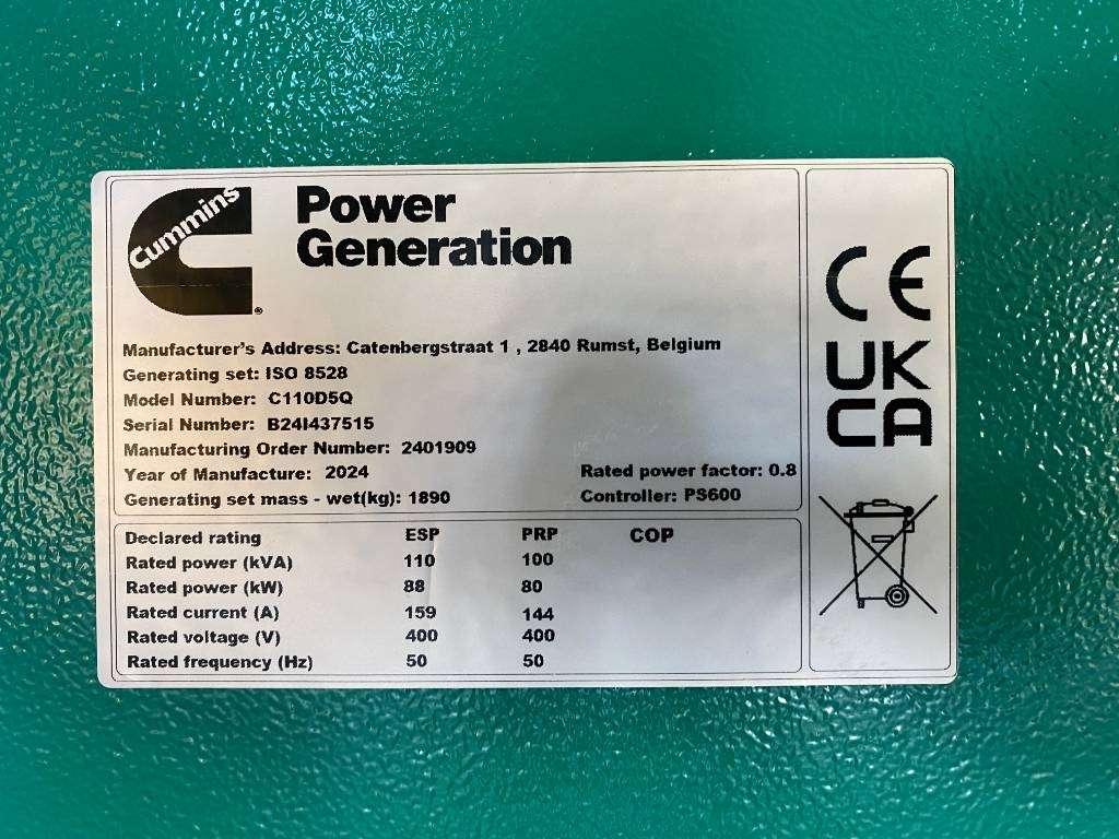Cummins C110D5Q - Open Genset - DPX-18509-Q-O Photo 5
