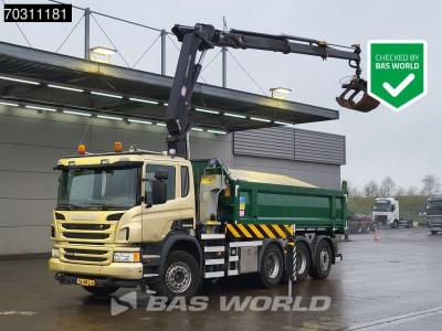 Scania P410 P 8X4 NL-Truck HMF 1800K3 Kran Crane HSW 2-side tipper Lift+Steering axle Euro 6 sold by BAS World B.V.