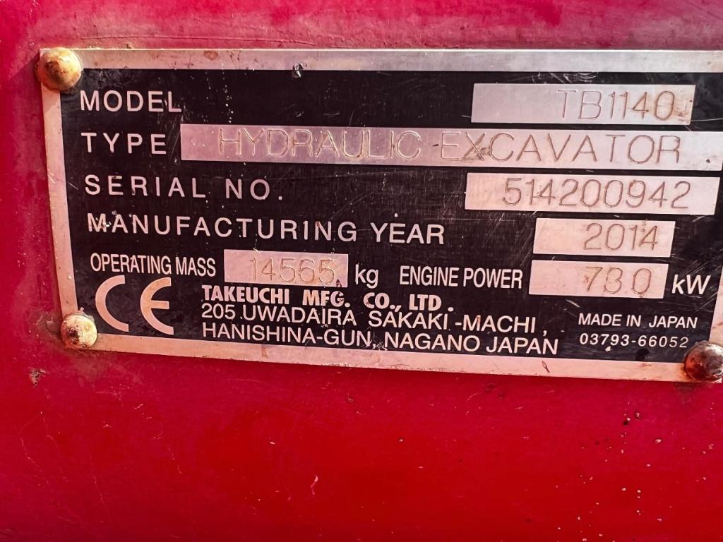 Takeuchi TB1140 Photo 9