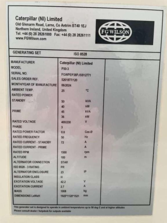 FG Wilson P50-3 - 50 kVA Open Genset - DPX-16004-O Photo 6