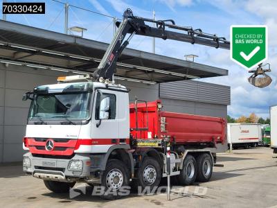 Mercedes-Benz Actros 4141 8X4 HIAB 166 D-4 Hiduo Crane 11m3 2-way tipper Steelsuspension Big-Axle Euro 5 sold by BAS World B.V.