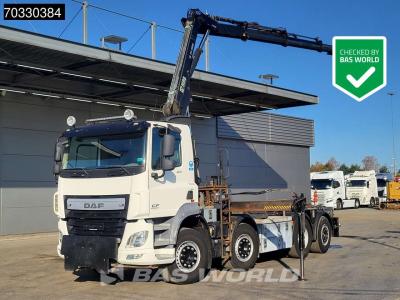 Daf CF 460 8X2 HIAB 144 B-3 HIDUO Crane kran Cable lift Lift+steering axle Euro 6 sold by BAS World B.V.