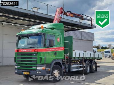 Scania R124 R 124 LB 6X2 NA 75190 6X2 HMF 1063 K2 Kran Crane Lift Axle Manual Euro 2 sold by BAS World B.V.