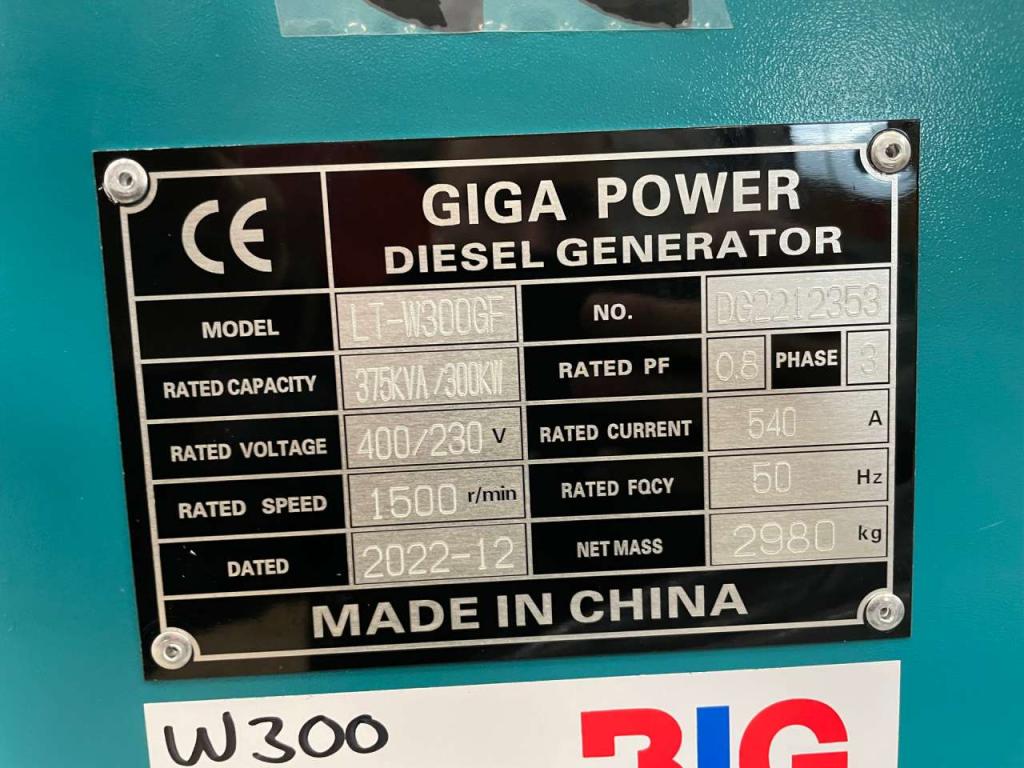 Giga Power 375 kVA LT-W300GF silent generator set Photo 11
