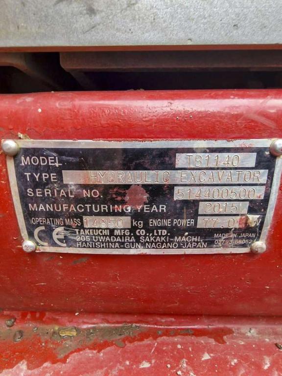 Takeuchi TB1140 Photo 18