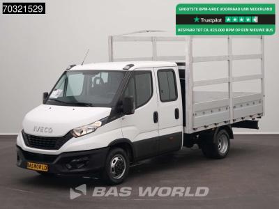 Iveco Daily 35C14 Dubbel Cabine Open Laadbak Huif Dubbellucht Airco 3,5t Trekgewicht Euro6 Prtische Picku sold by BAS World B.V.