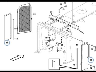 Volvo radiator side hatch for Volvo  L150E, L150F, L180F, L220F, L180E and L220E. sold by Balavto