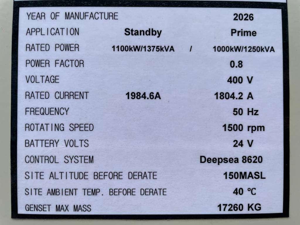 Cummins KTA50-G3 - 1375 kVA Generator - DPX-18819 Photo 5