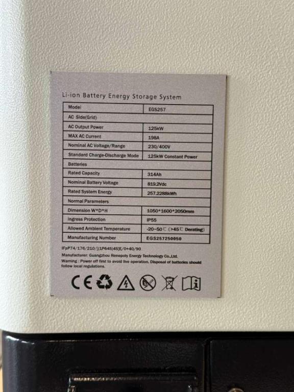 DPX 57759.2 - Battery BESS EGS - 125kW/750kWh Photo 4