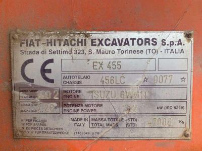 Fiat Hitachi EX455 sold by Omeco Spa