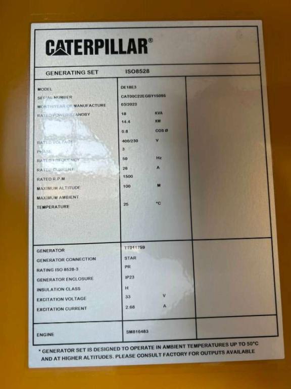 Caterpillar DE18E3 - 18 kVA Generator - DPX-18002 Photo 6