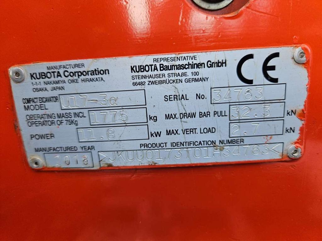 Kubota U17-3A Photo 22