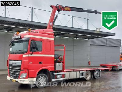 Daf XF 440 6X2 NL-Truck Transporter HMF 900-K2 Kran Winch Lift-Lenkachse Euro 6 sold by BAS World B.V.