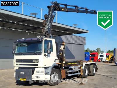 Ginaf X 3232 S CF 6X4 NL-truck APK HIAB 166 E-5 Hipro Kran Crane + XR26S59 Hooklift Euro 5 sold by BAS World B.V.