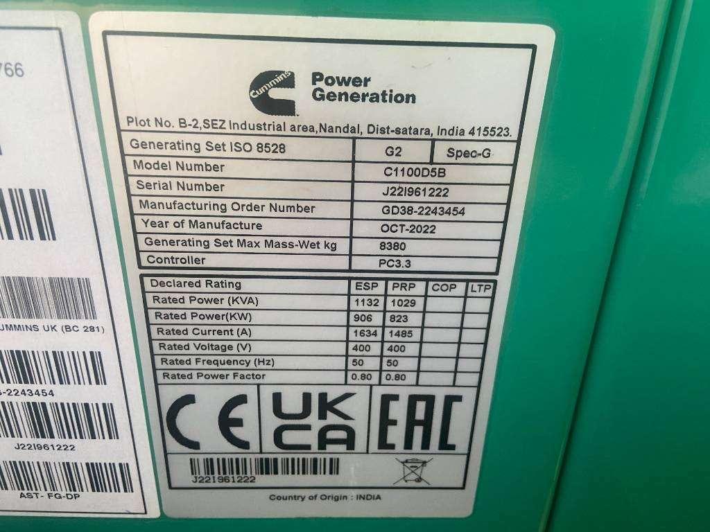 Cummins C1100D5B - 1.100 kVA Open Generator - DPX-18531-O Photo 4