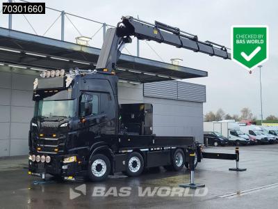 Scania S660 8X2 HMF 9520OK-RCS Crane Kran Fifth wheel Full Air Lift+steering axle sold by BAS World B.V.
