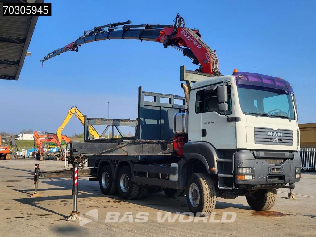 Man TGA 33.350 TGA 6X6 Fassi F600 6+6 Extensions Fly-Jib Manual Full Steel Photo 3