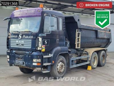 Man TGA 33.360 6X4 BROKEN ENGINE! 13m3 Meiller tipper Steel suspension Manual Euro 4 sold by BAS World B.V.