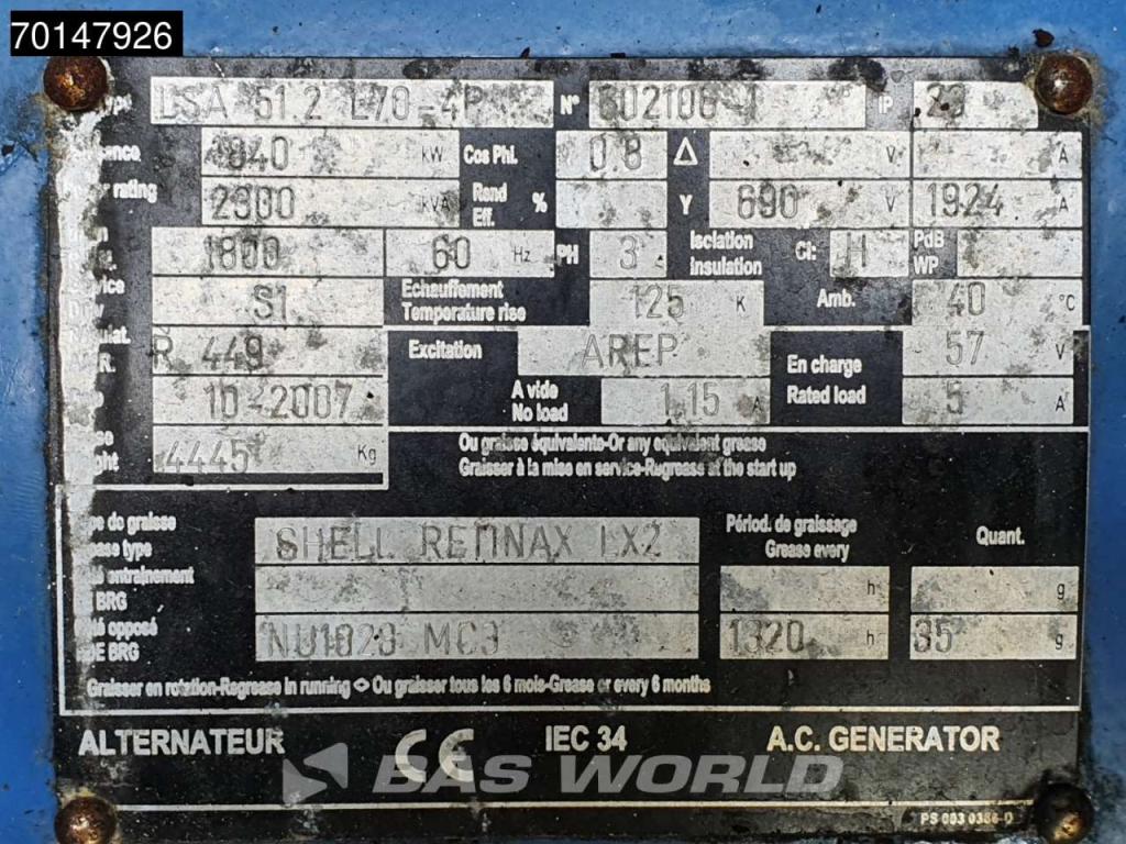 SDMO 51.2L70-4P 2600 KVA - ENGINE NEEDS REPAIR Photo 30