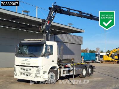 Volvo FM 370 FM 6X2 HIAB 162E-4 Crane Kran 20tons hooklift Lift+steering axle VEB Euro 6 sold by BAS World B.V.
