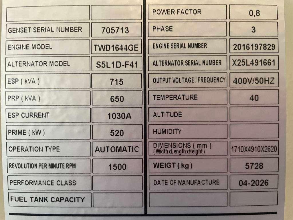 Volvo TWD1644GE - 715 kVA Generator - DPX-18884.1 Photo 6
