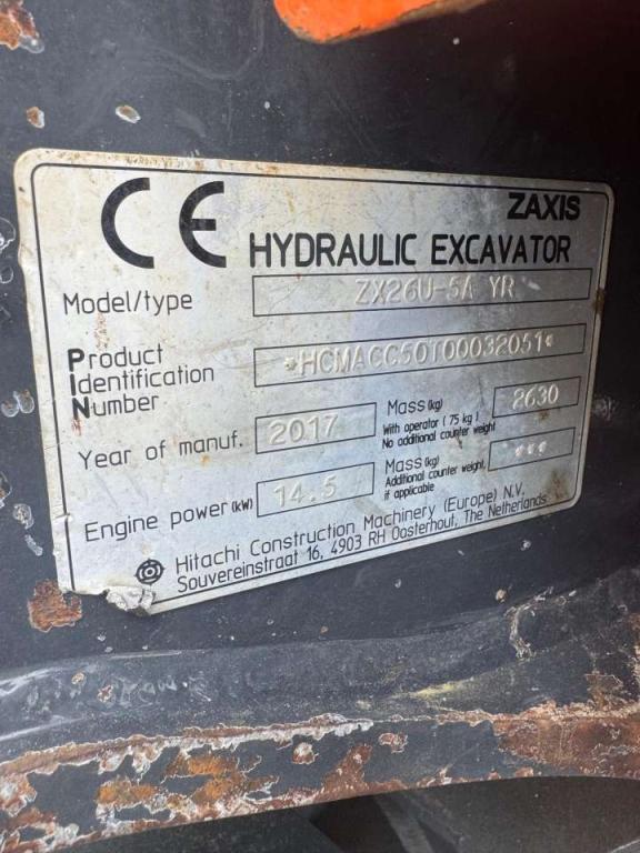 Hitachi ZX26U-5AYR Photo 6