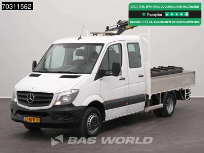 Mercedes-Benz Sprinter 513 CDI Automaat Kraanwagen HIAB 017T Dubbellucht Trekhaak Airco Euro6 Kraan Crane Kranwag sold by BAS World B.V.