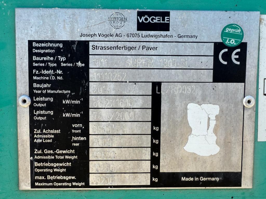 Vogele Super 1303-3 Photo 14
