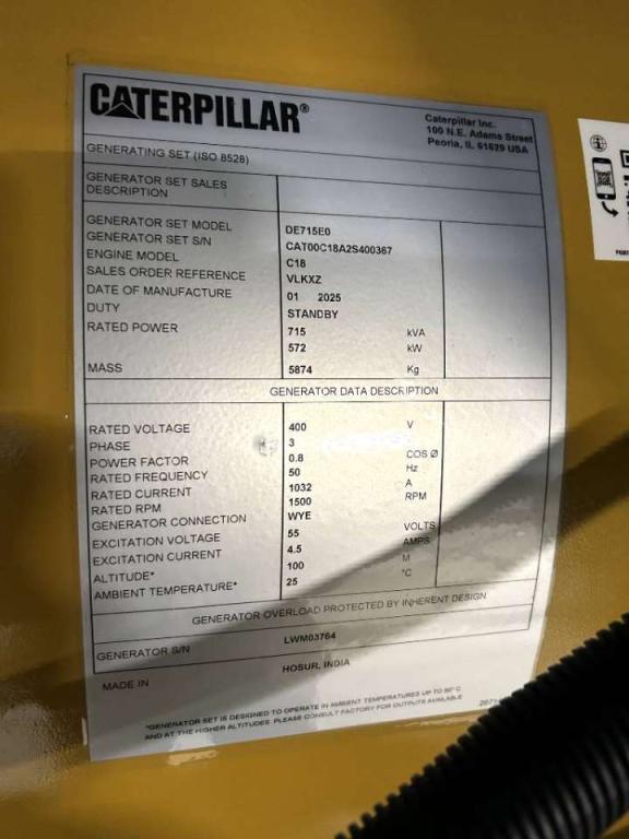 Caterpillar DE715E0 - 715kVA Generator - DPX-18030 Photo 6