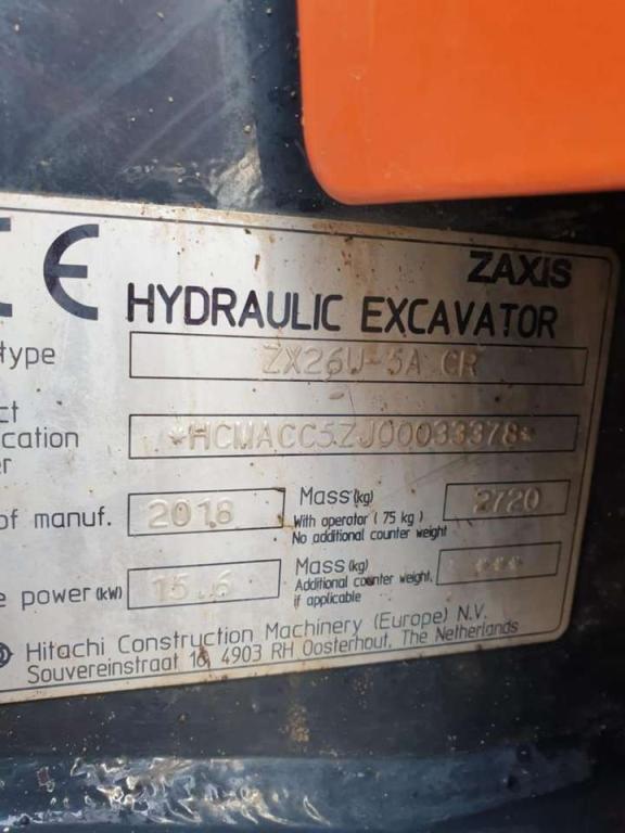 Hitachi ZX26U-5A Photo 7