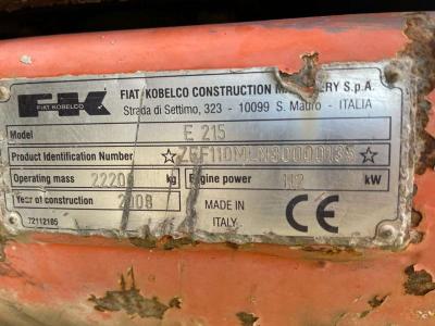 Fiat Kobelco E215 sold by Omeco Spa