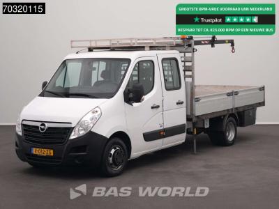 Opel Movano 145PK Kraanwagen HIAB T-CLX 018 B-2 Dubbel Cabine Open Laadbak Dubbellucht 3,5t Trekhaak Air sold by BAS World B.V.