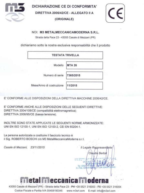 M3 MetalMeccanica Moderna MTA26 Photo 3