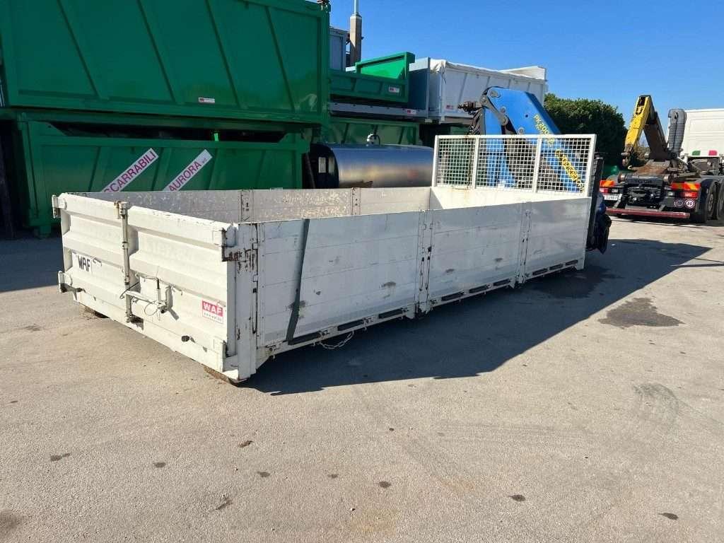 CONTAINER SCARRABILE A PIANALE CON SPONDE E GRU Photo 6