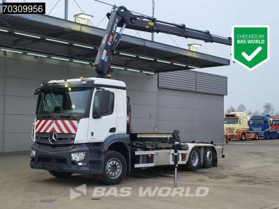 Mercedes Actros 2633 Actros 6X2 HIAB X-HIPRO 192 E-3 Crane + 21tons Multilift Lift+Steering axle Euro 6 sold by BAS World B.V.