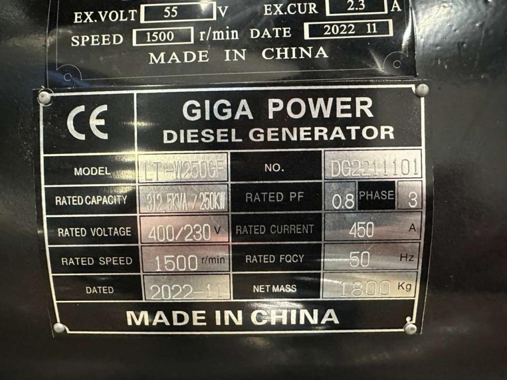Giga Power LT-W250GF 312.5 kVA Open generator Photo 11