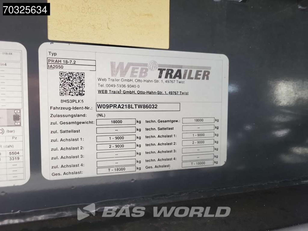 WEB Trailer PRAH 18-7.2 2 axles Tailgate D-Hollandia LBW Photo 25