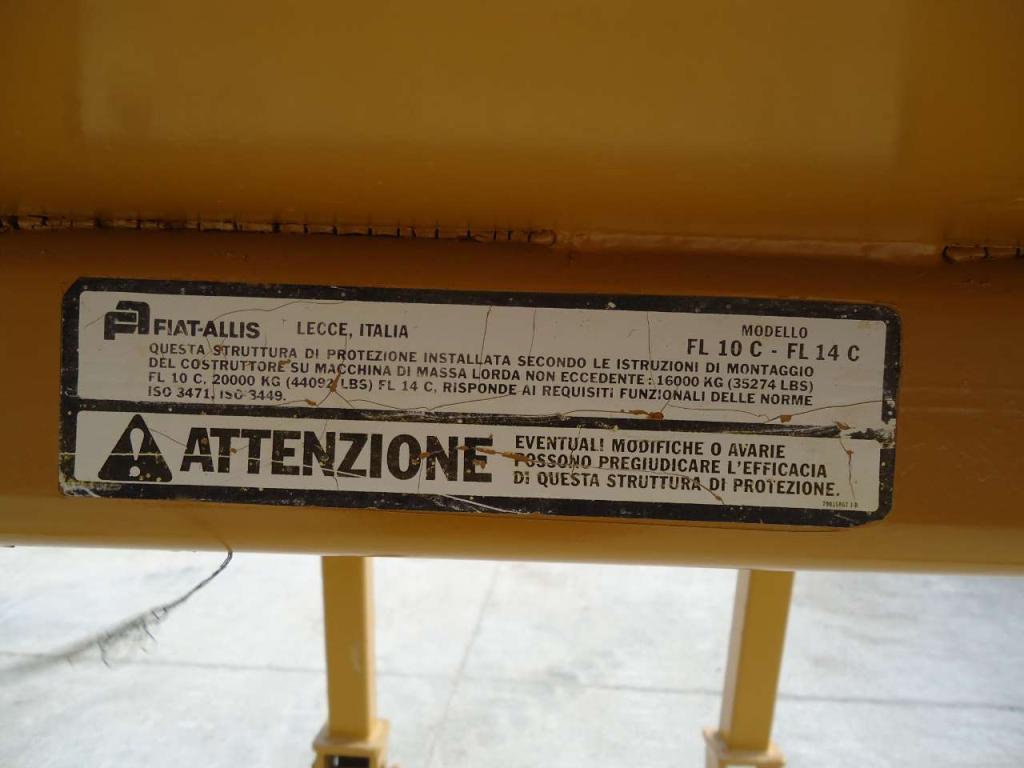 Rollover protective structure for Fiat Allis FL10C - FL14C Photo 5