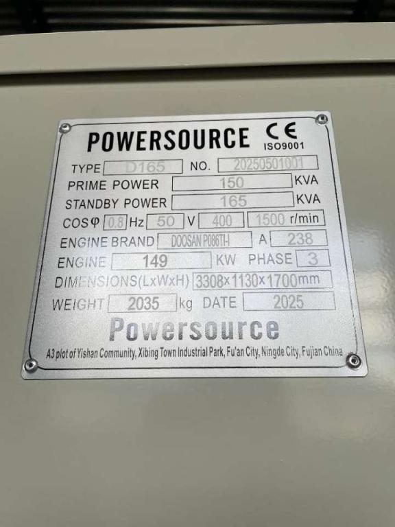 Hyundai P086TI-1 - 165 kVA Generator - DPX-19851 Photo 6