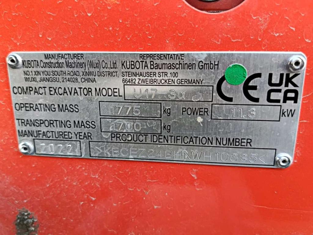 Kubota U17-3a Photo 10