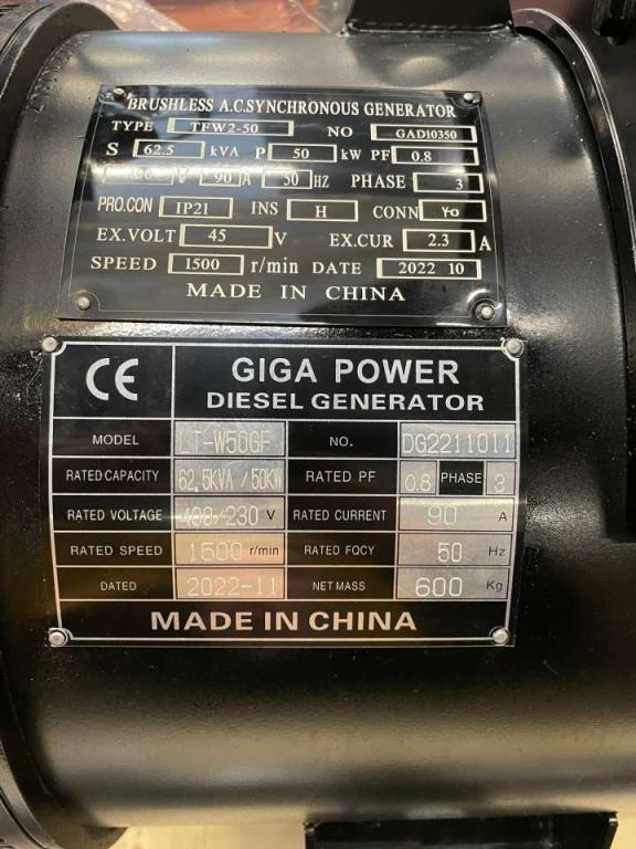 Giga Power LT-W50-GF 62.5 kVA Open generator Photo 13