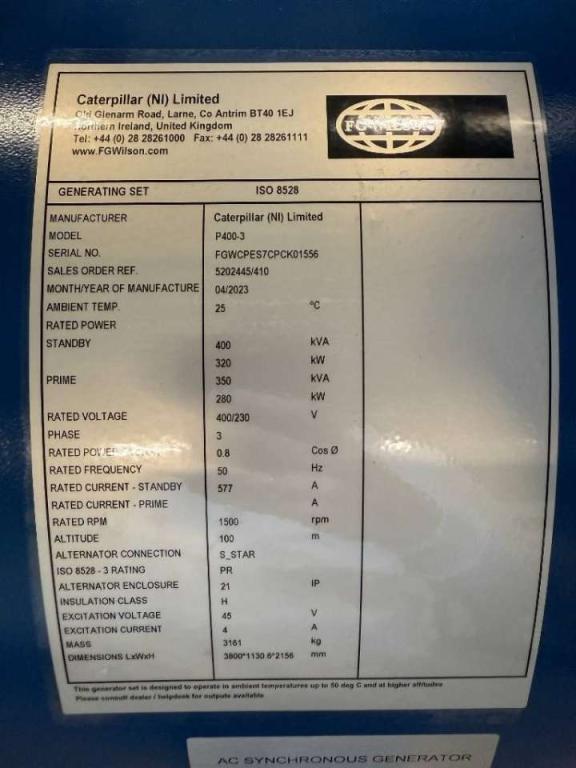 FG Wilson P400-3 - 400 kVA Open Genset - DPX-16017-O Photo 6