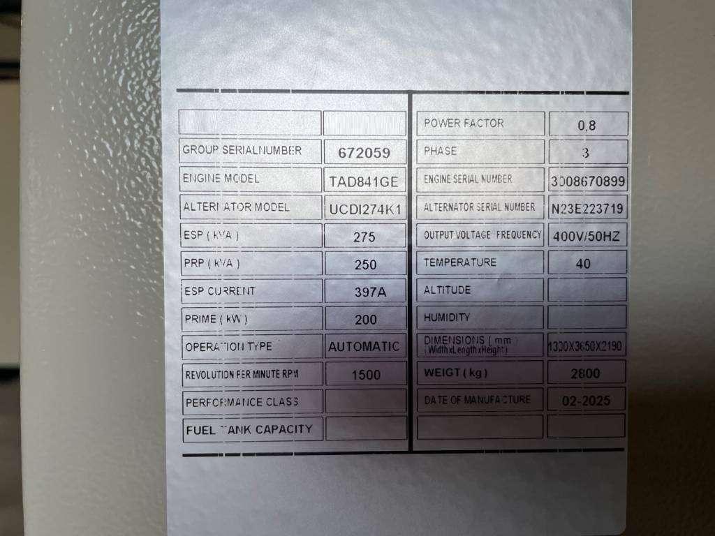 Volvo TAD841GE - 275 kVA Generator - DPX-18876 Photo 6