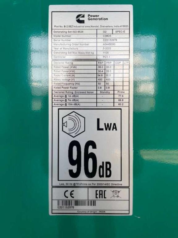 Cummins C38D5 - 38 kVA Surplus Genset - DPX-18504 Photo 6