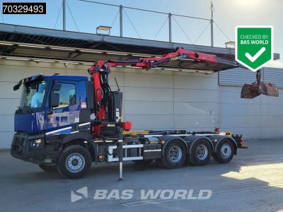 Renault C 480 8X4 Palfinger Q170Z95TR Kran Crane 20 tons hooklift Lift+steering Axle sold by BAS World B.V.